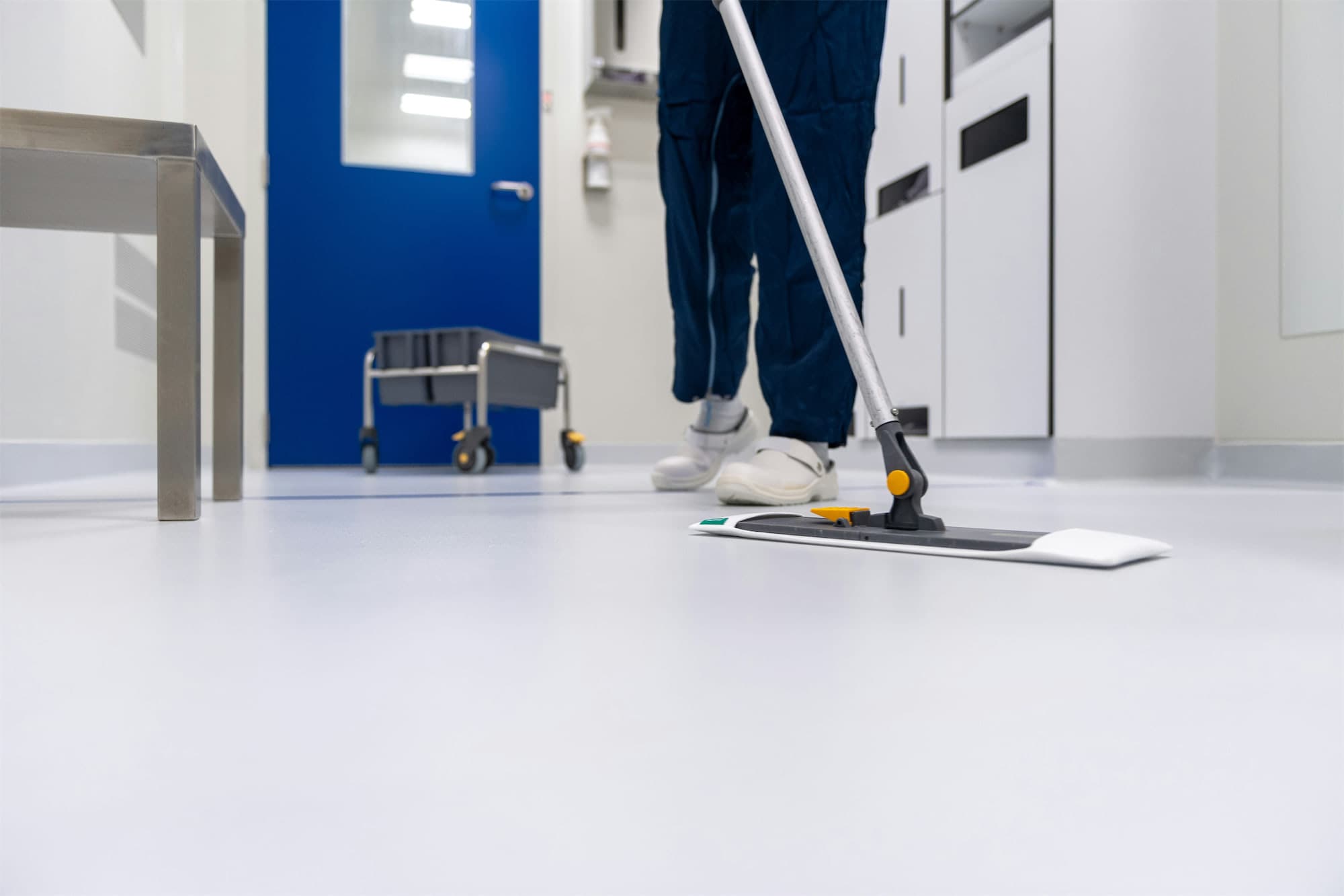 Professional floor care in a spotless facility